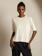 Women's 100% Mulberry Silk Half Sleeve Round Neck T-Shirt