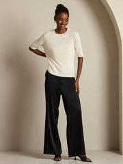 Women's 100% Mulberry Silk Half Sleeve Round Neck T-Shirt