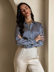 Women’s 19 Momme Silk Long Sleeves Button-Up Shirt