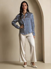 Women’s 19 Momme Silk Long Sleeves Button-Up Shirt