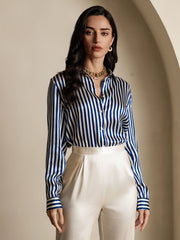 Women’s 19 Momme Silk Long Sleeves Button-Up Shirt
