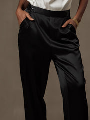 Women's 19Momme Silk High Waist Tapered Pants