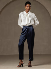 Women's 19Momme Silk High Waist Tapered Pants