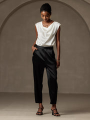 Women's 19Momme Silk High Waist Tapered Pants
