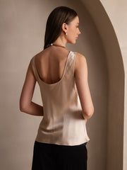 Women's 19Momme Silk Sleeveless U Neck Tank Top