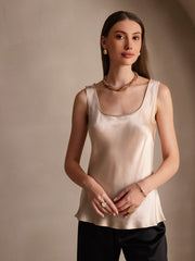 Women's 19Momme Silk Sleeveless U Neck Tank Top