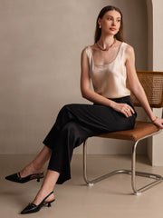Women's 19Momme Silk Sleeveless U Neck Tank Top