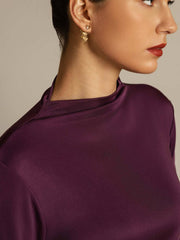 Women's Pure Silk Long Sleeve Mock Top