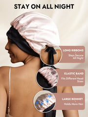 Women's Silk Casual Bonnet with Long Ribbons (Two-tone and Double-sided)
