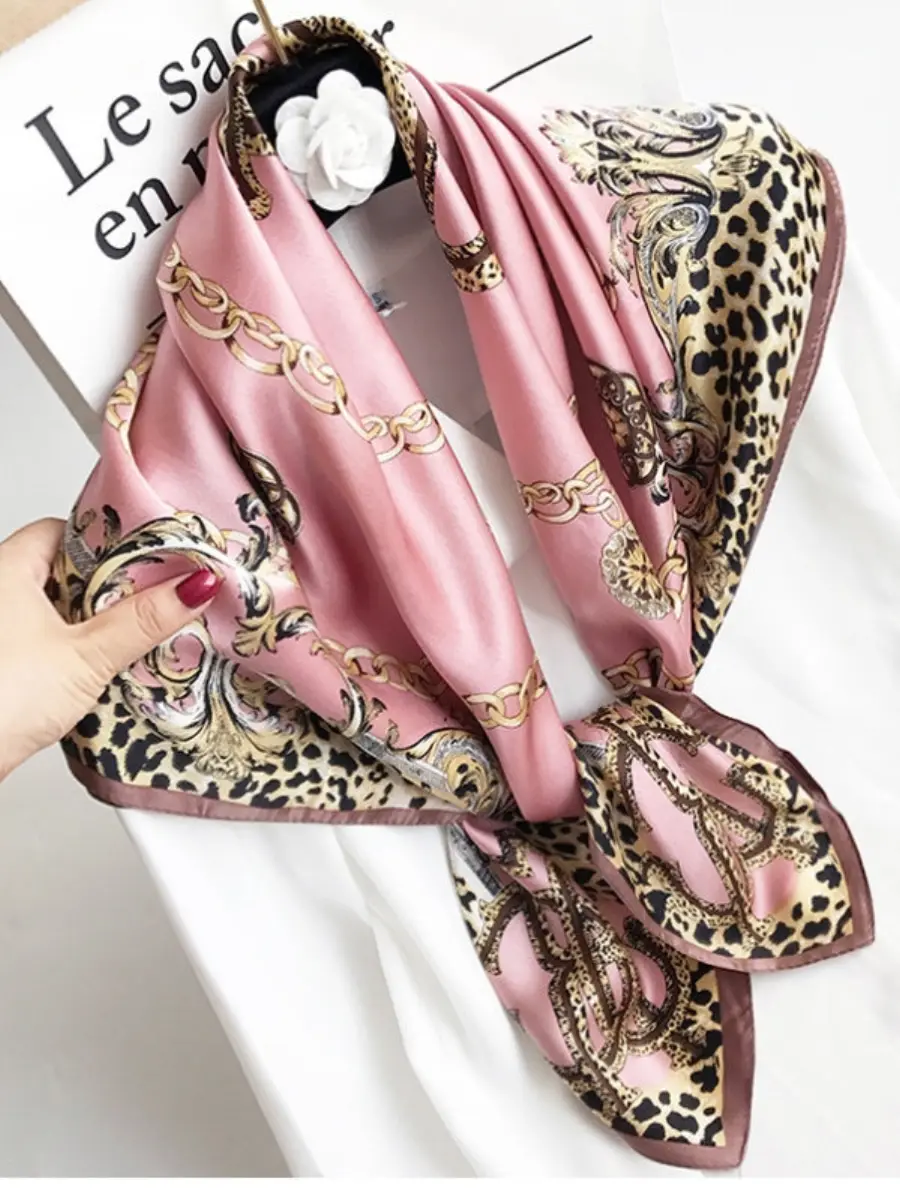100% Mulberry Silk Printed Square Shawl Scarf 88*88cm — view 6