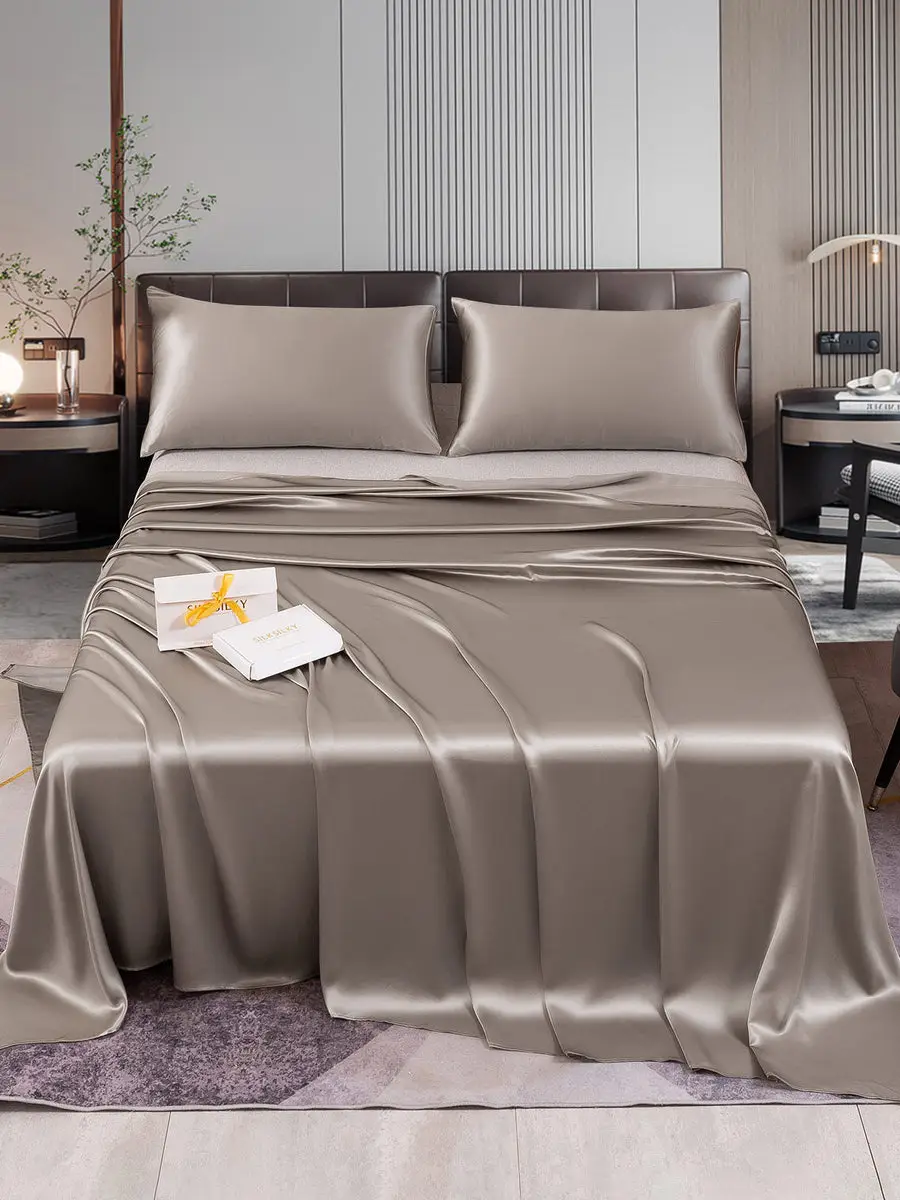 22Momme 3Pcs Silk Set Flat Sheet+2x Pillowcases