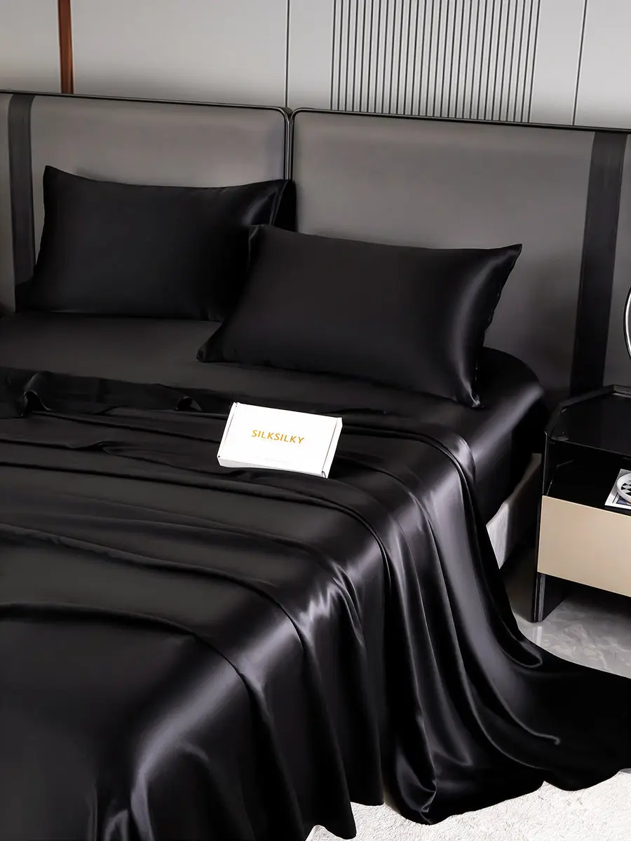 22Momme Silk 4Pcs Set Fitted&Flat Sheets+2x Pillowcases — view 6