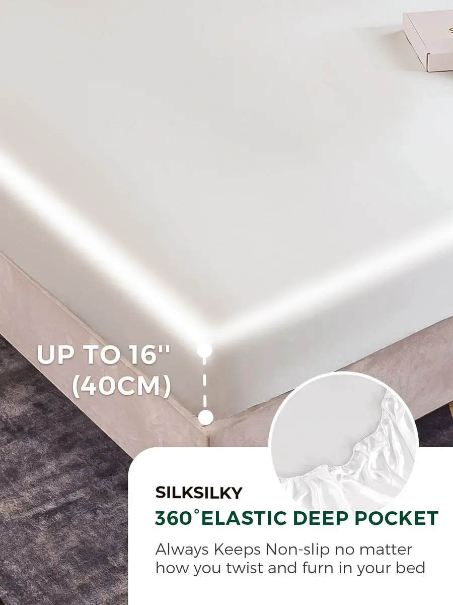 22Momme Mulberry Silk Seamless Fitted Sheet — view 6
