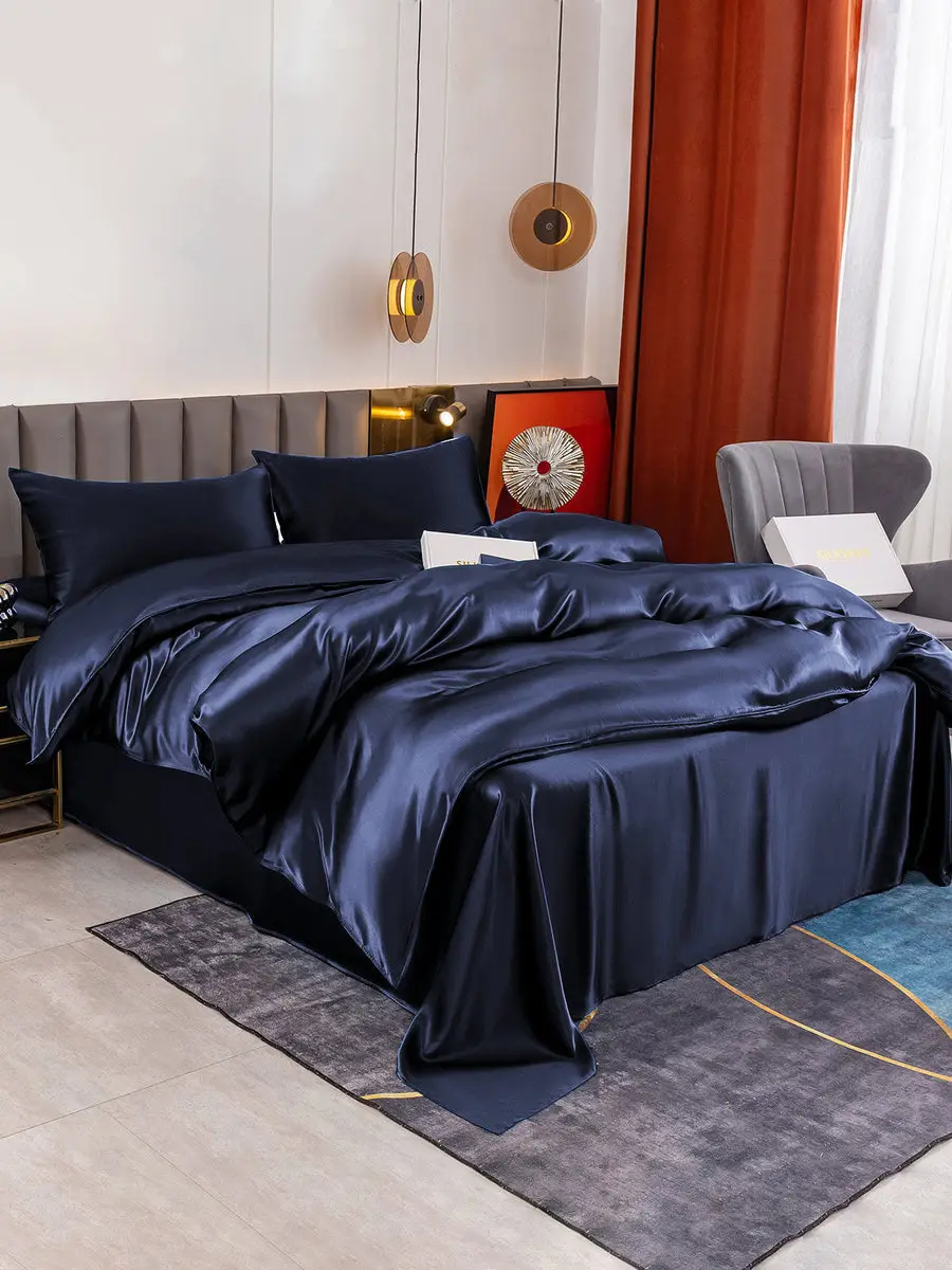 19Momme 4Pcs Silk Set Duvet Cover+Flat Sheet+2x Pillowcases — view 6
